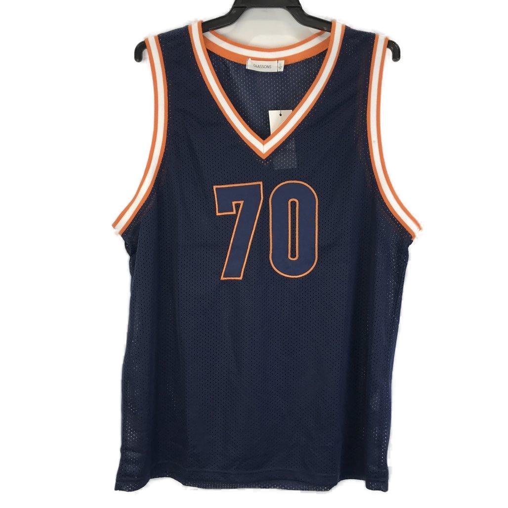 Glassons Mens Sports Navy Blue Basketball Jersey Size L NEW