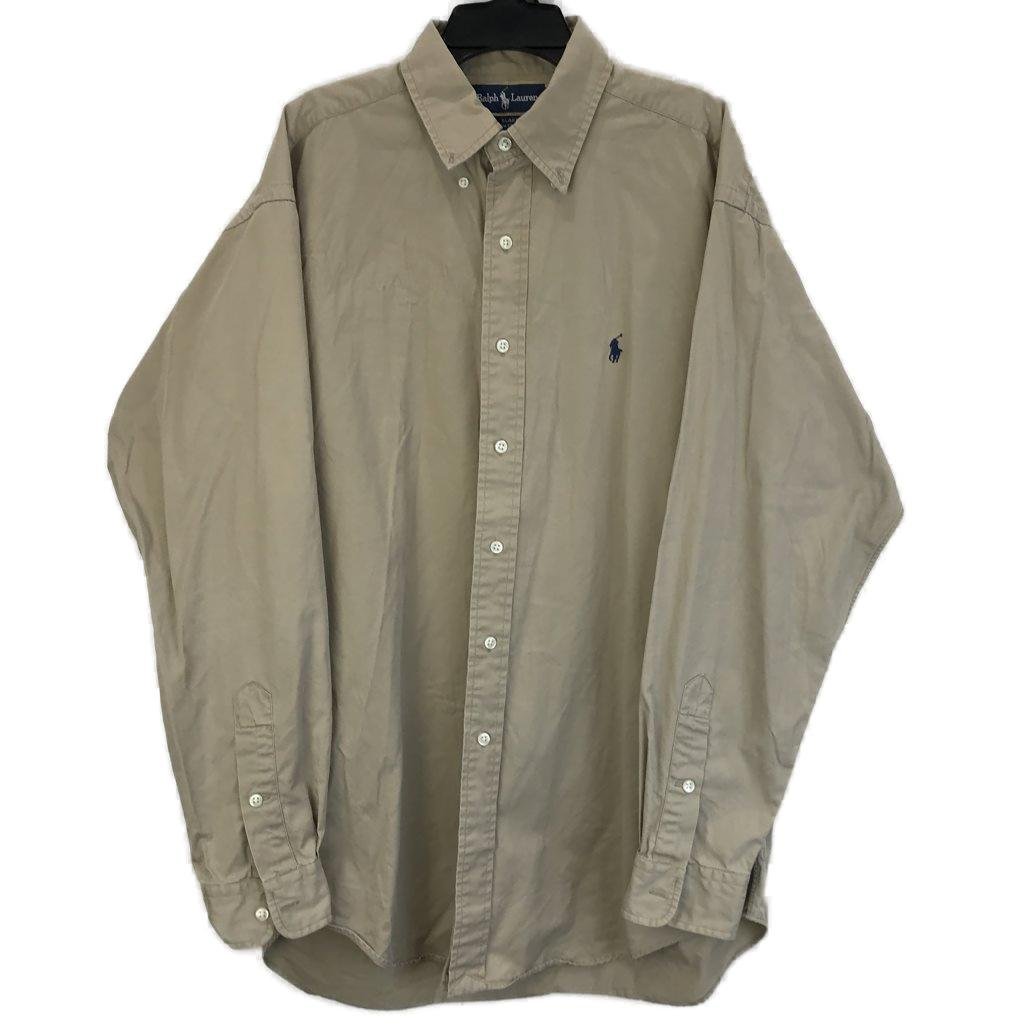 Polo Ralph Lauren Mens Beige Long Sleeve Shirt Size M NEW