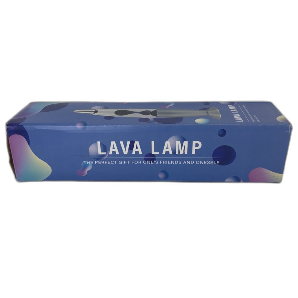 Blue Lava Lamp Silver Base w/ Bulb 33.5cm Height Kids Bedroom Night Light NEW