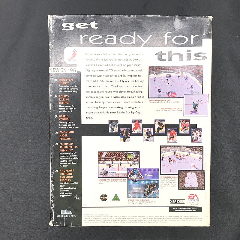 NHL 96 Hockey EA Sports Video Game PC-CD Vintage