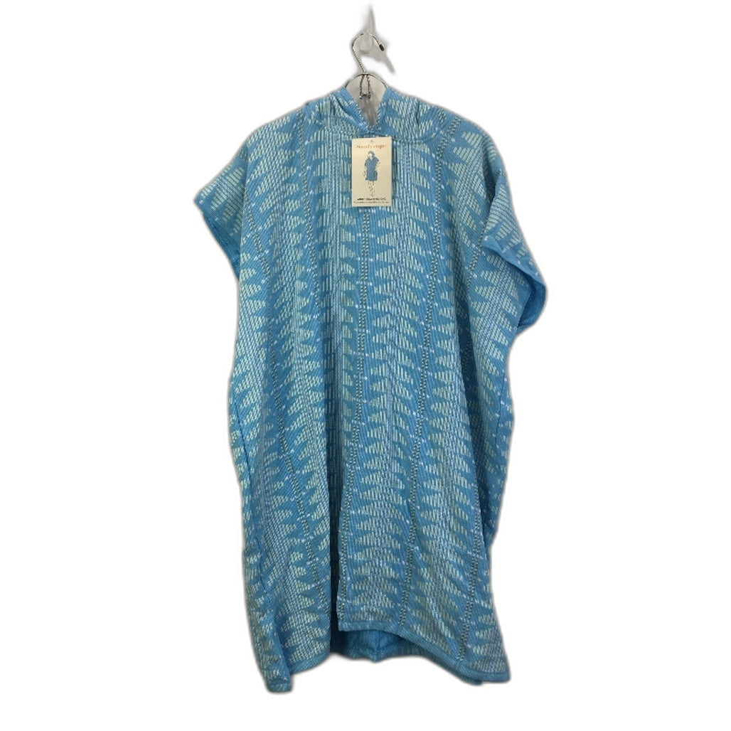 Sandy Cape Cotton Adult Beach Blue Textured Poncho One Size NEW