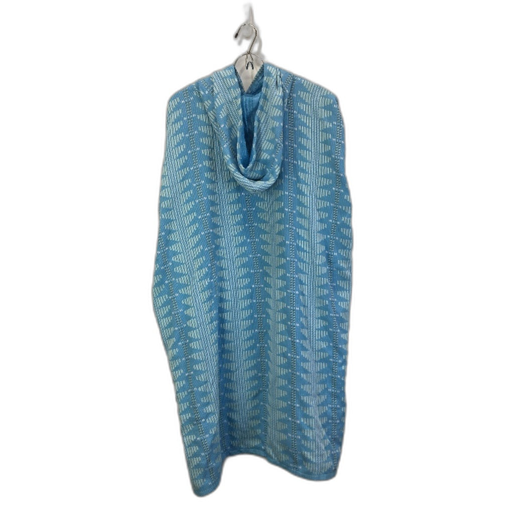 Sandy Cape Cotton Adult Beach Blue Textured Poncho One Size NEW