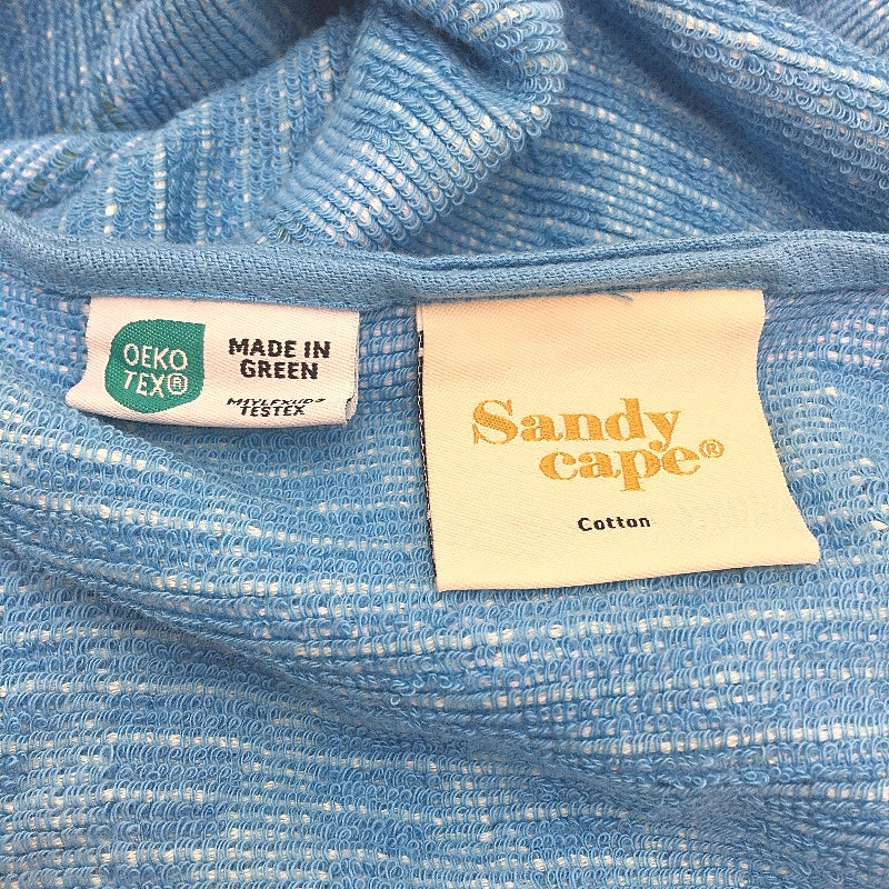 Sandy Cape Cotton Adult Beach Blue Textured Poncho One Size NEW