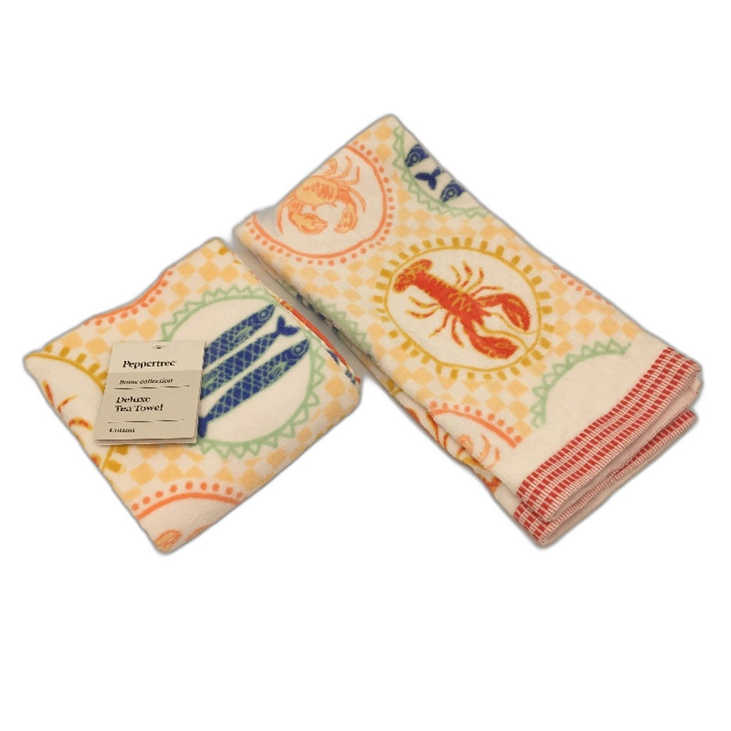 Peppertree Home Collection Set of 2 Deluxe Tea Towels 50x70cm NEW