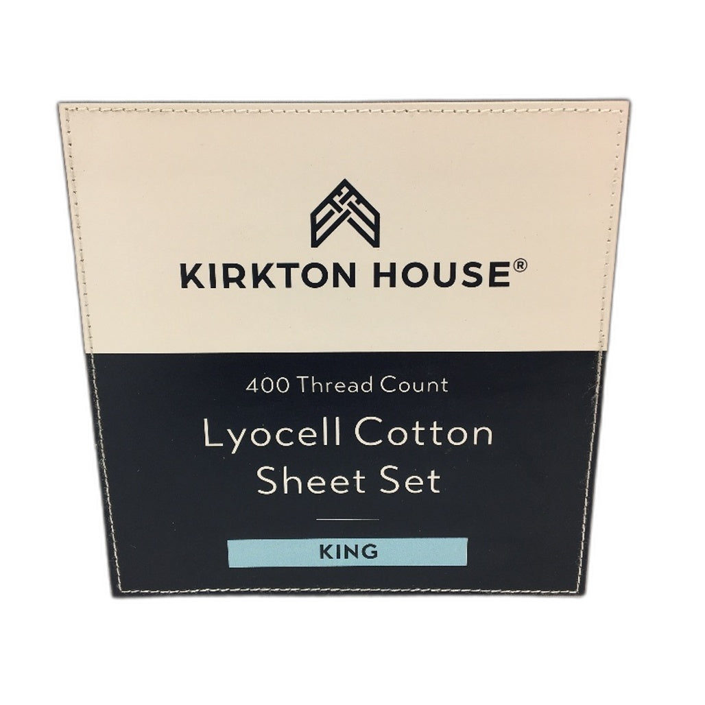 Kirkton House 400 Thread Count Lyocell Beige Cotton Sheet Set King NEW