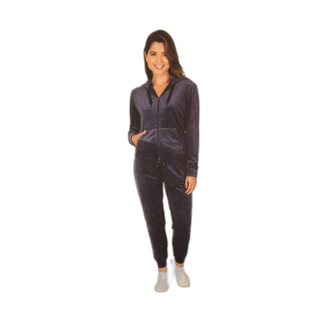 Serra Velour Soft Royal Blue Womens Tracksuit Set Size 10 NEW