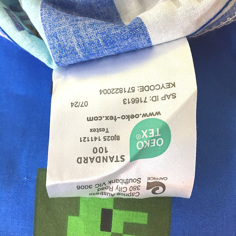 Minecraft Blue Fitted Sheet & Pillowcase Combo DOUBLE NEW