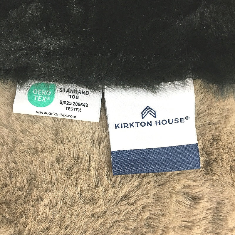 Kirkton House Plush Black Soft Faux Fur Blanket 148x125cm NEW