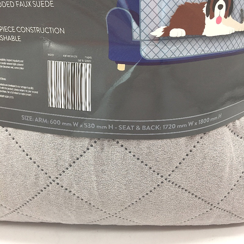 Petplay Nice and Cosy Grey Plush Pet Furniture 3 Seater Protector NEW