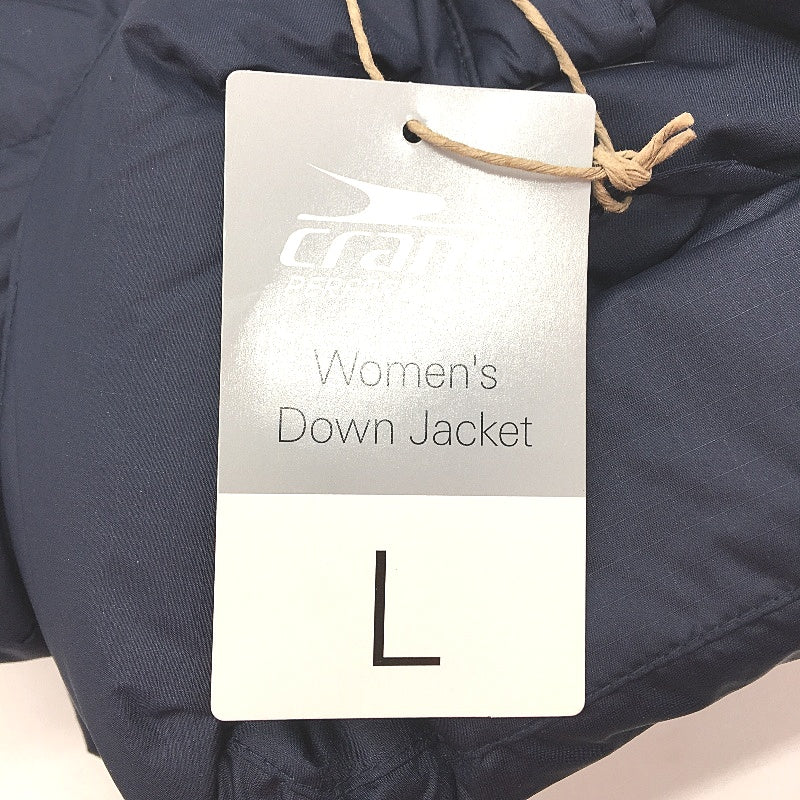 Crane Performance Womens Water Repellent Navy Down Jacket Size L NEW