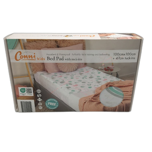 Conni Kids Absorbent Washable & Waterproof Bed Pad With Tuck Ins Rainbows