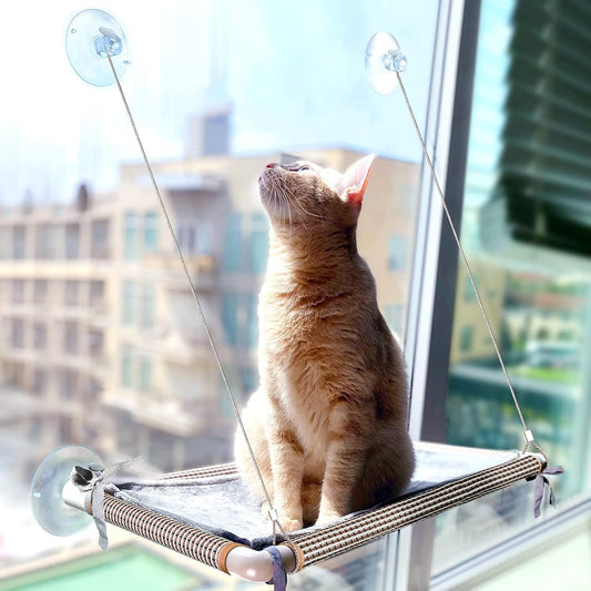 Hopet Space Saving Cat Hammock Easy Set Up Window Perch With Suction Cups NEW