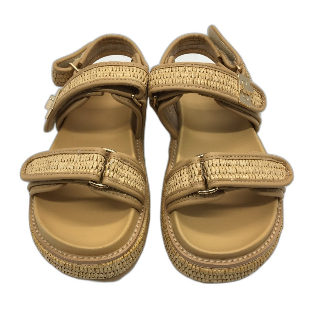 Doeyg Raffia Platform Adjustable Strap Slingback Open Sandals Ladies US 6.5 NEW