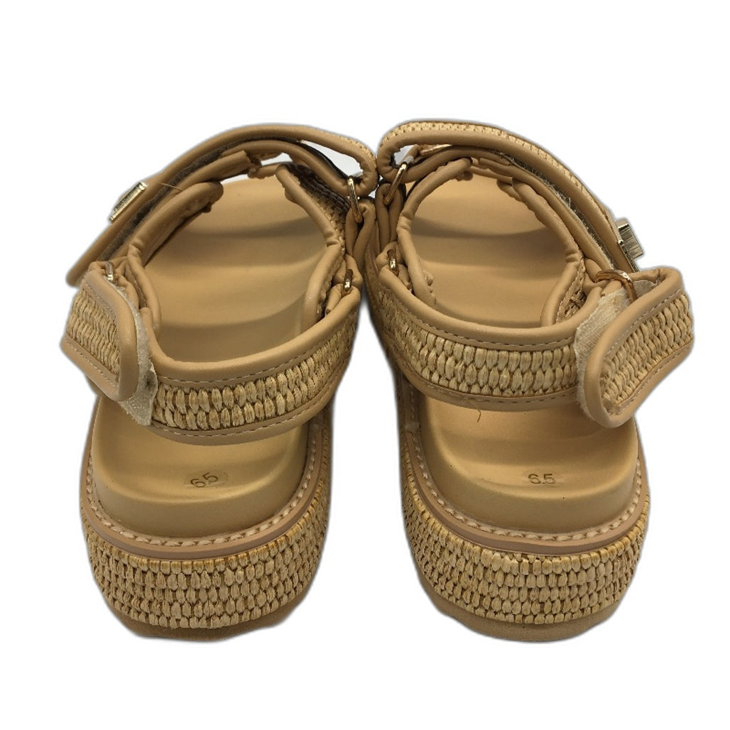 Doeyg Raffia Platform Adjustable Strap Slingback Open Sandals Ladies US 6.5 NEW
