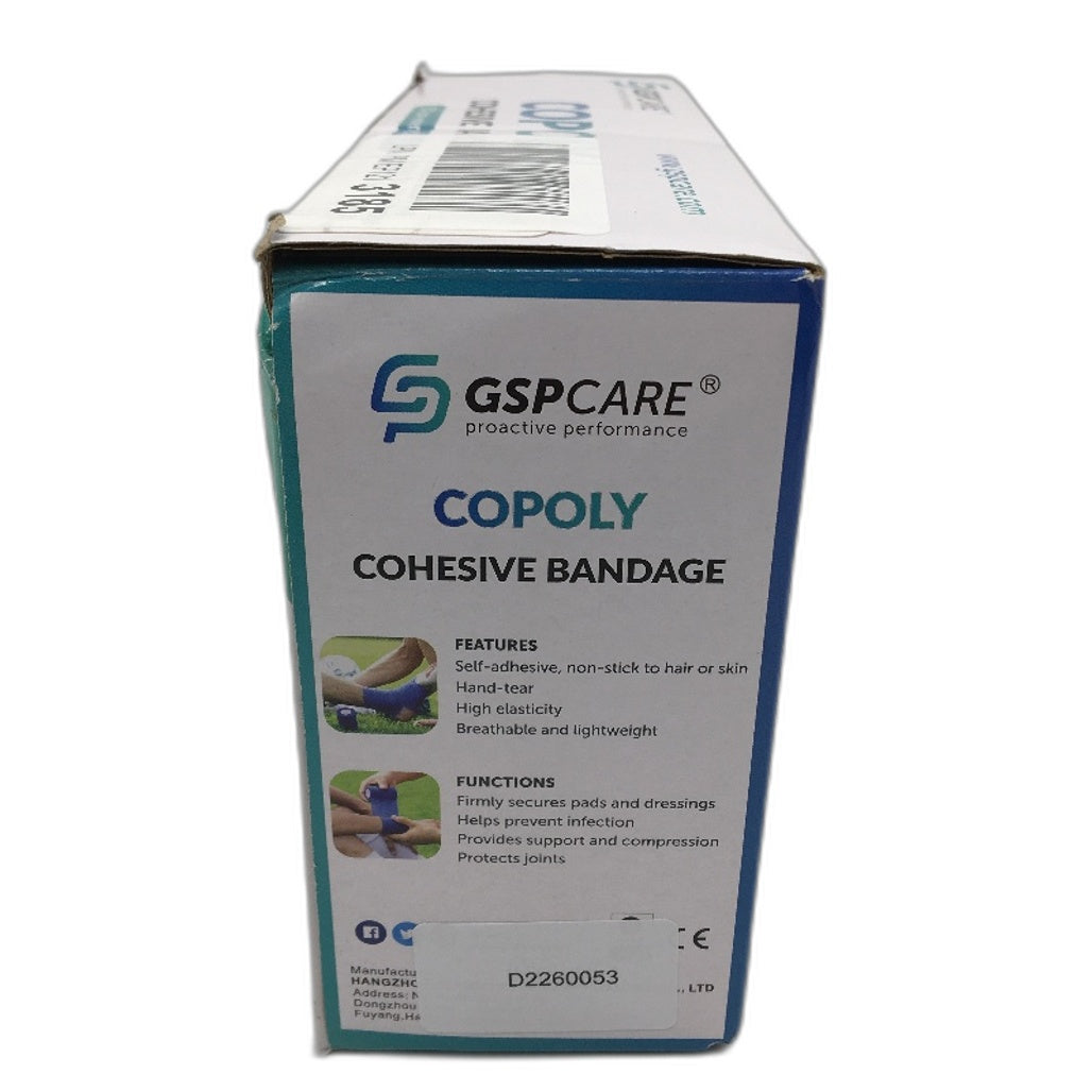 GSP Care 6 x Copoly Black Kinesiology Tape Cohesive Bandage Pack  NEW