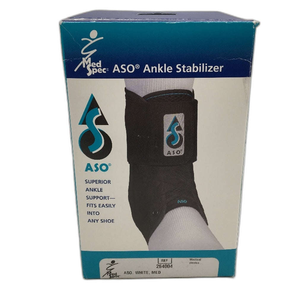 Med Spec White ASO Ankle Stabilizer CoolFlex Padding Adult Medium Bilateral NEW
