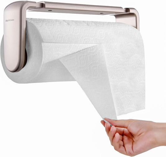 Simpletome Adjustable Length One Hand Tear Paper Towel Holder 24-28cm Gold NEW