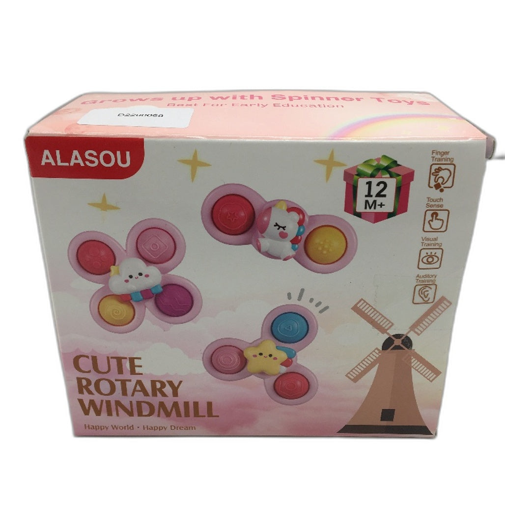 ALASOU 3 PCS Suction Cup Spinning Pop Sensory Bath Toy Spinner For Toddlers 12M+