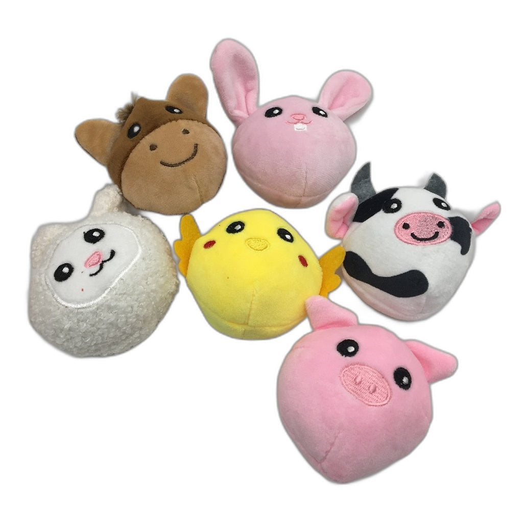 Cute Mini Barn Soft Plush Farm Animals Rattle Crinkle Mirror Sensory Toy Age 6M