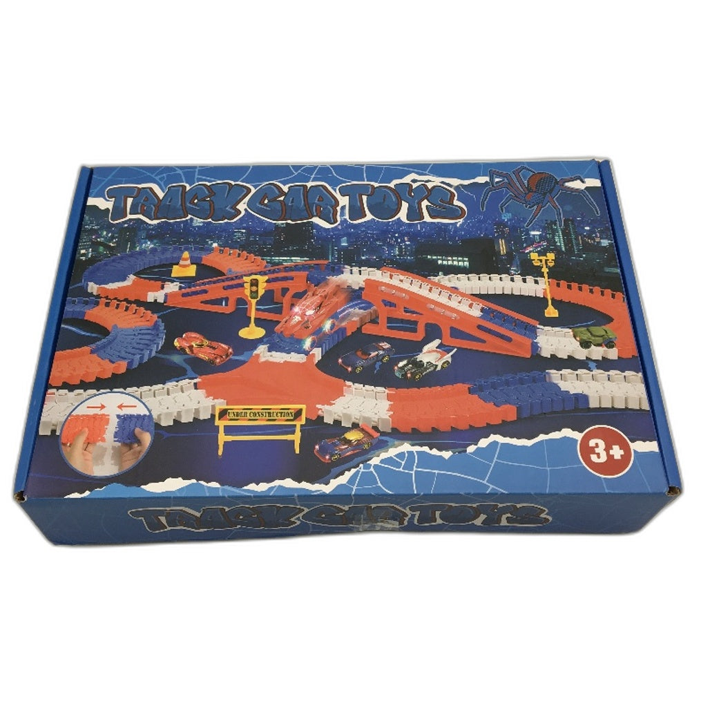 Spiderman Theme Car Race Flexible Track Toy Set 5 Alloy Cars Boys Gift Age 3