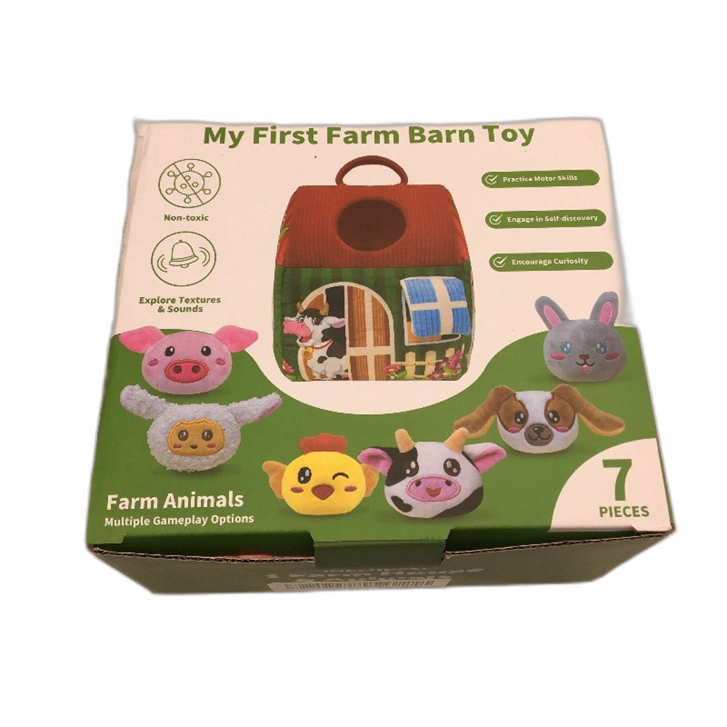 My First Farm Barn 7 PCS Soft Animals Plush Sensory Toy For Babies Toddlers