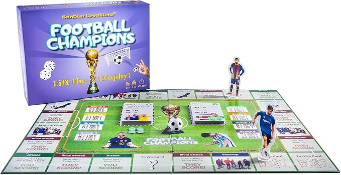 Football Champions Soccer Strategy Sports Trivia Family Board Game Kids Adults