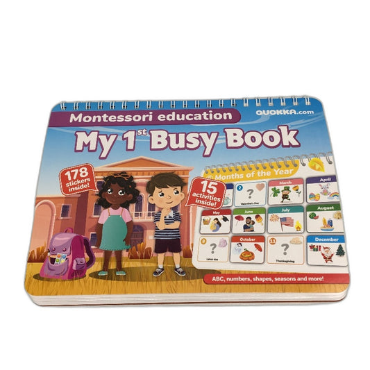 QUOKKA My First Busy Book 15 Activities ABC Numbers Shapes Colours Montessori