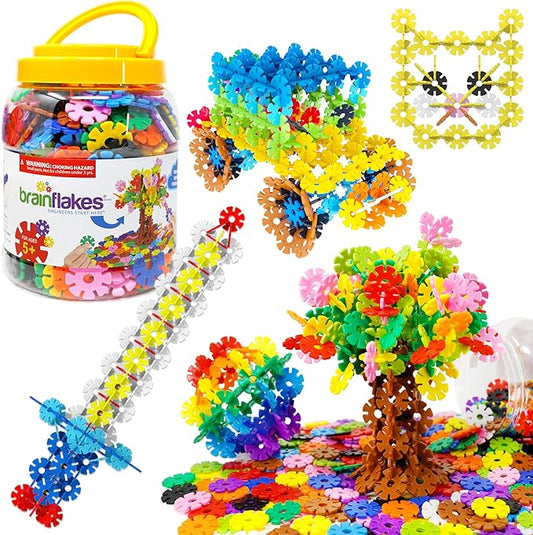 Brain Flakes 500 PCS Interlocking Plastic Disc Set Safe Creative Educational Toy