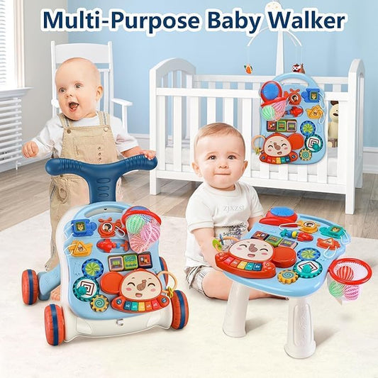 Baby Toddler 3 In 1 Walker & Music Stroller Activity Learning Centre Push Toys