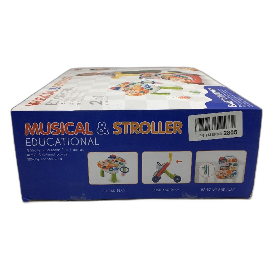 Baby Toddler 3 In 1 Walker & Music Stroller Activity Learning Centre Push Toys
