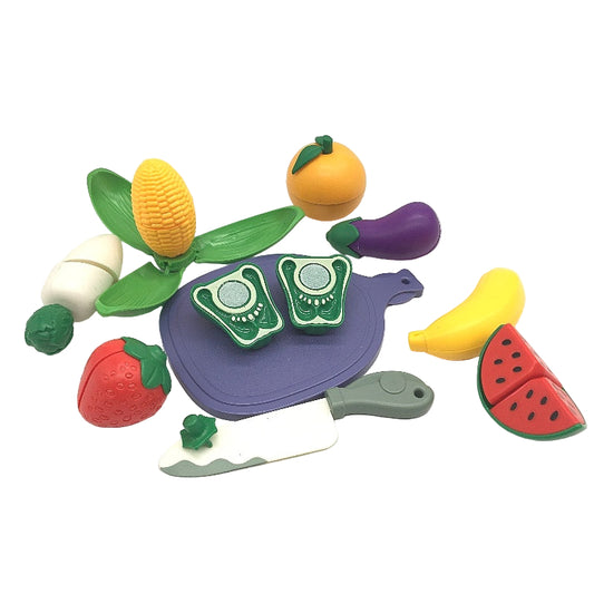 The Cutting Game Kids Kitchen Play Set Knife Chopping Board Fruit & Vegetables