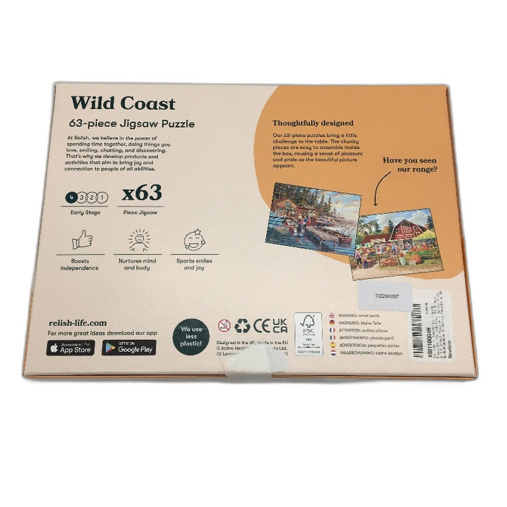 Relish Wild Coast 63PCS Beach Theme Jigsaw Puzzle For Early Stage Memory Loss