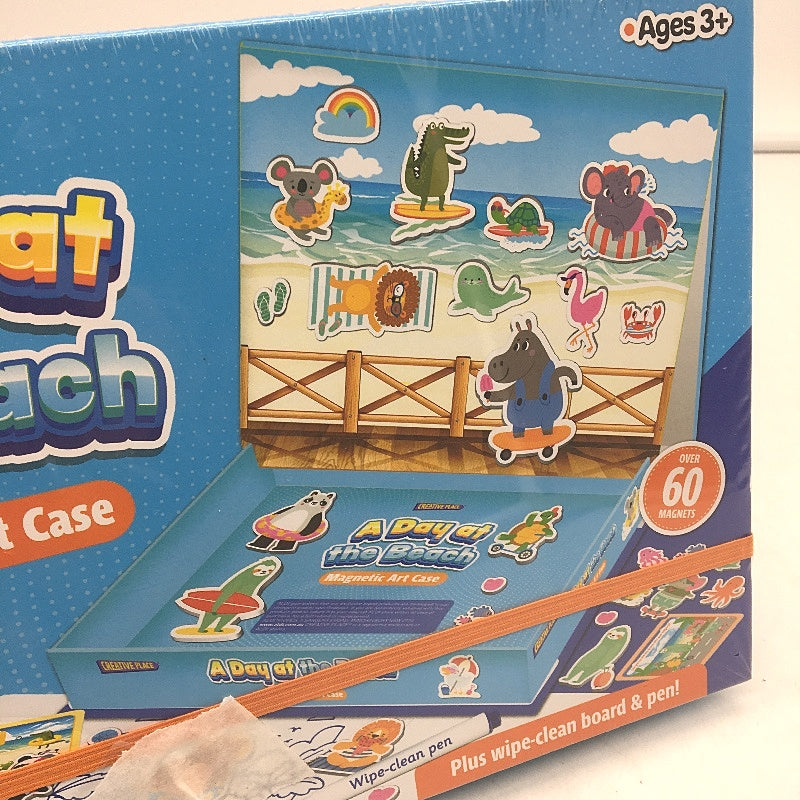 Creative Place A Day At The Beach Magnetic Art Case Over 60PCS Wipe Clean Pen