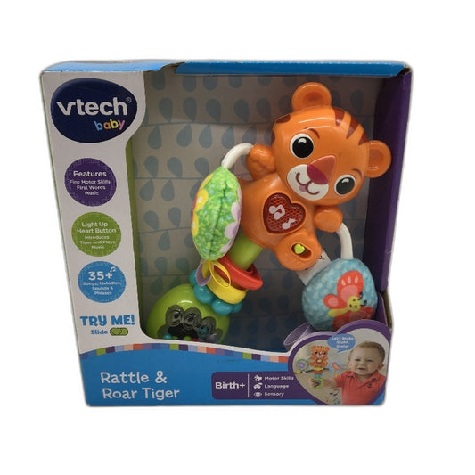 Vtech Baby Newborn Rattle&Roar Tiger Light Up Music Toy Sensory Fine Motor Skill