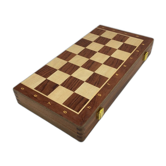 Wooden Folding Chess Set Portable Chessboard 39x39CM Double Queen Kids Adult NEW