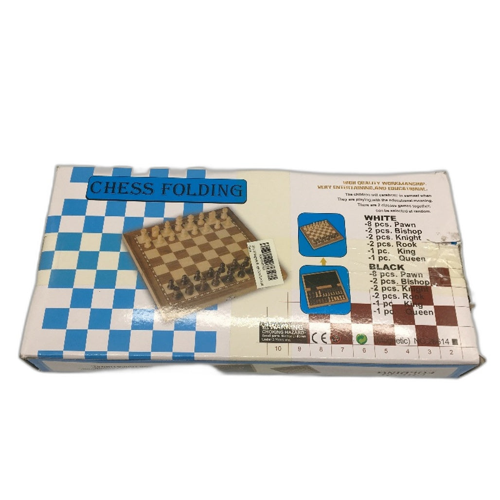 Wooden Folding Chess Set Portable Chessboard 39x39CM Double Queen Kids Adult NEW