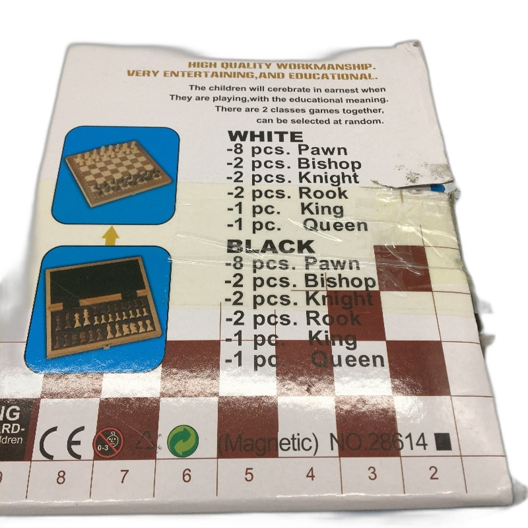 Wooden Folding Chess Set Portable Chessboard 39x39CM Double Queen Kids Adult NEW