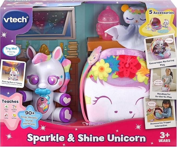 Vtech Sparkle & Shine Unicorn Role Play Music Toy With 5PCS Accessories Age 3