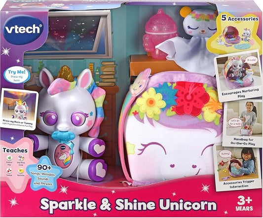 Vtech Sparkle & Shine Unicorn Role Play Music Toy With 5PCS Accessories Age 3