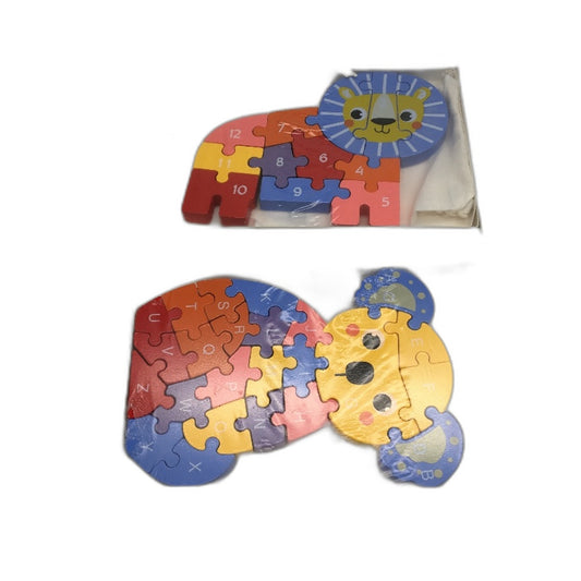 Little Town Game Time 2 Pack Wooden Animal Puzzle Lion & Koala Baby Toy Age 18M+