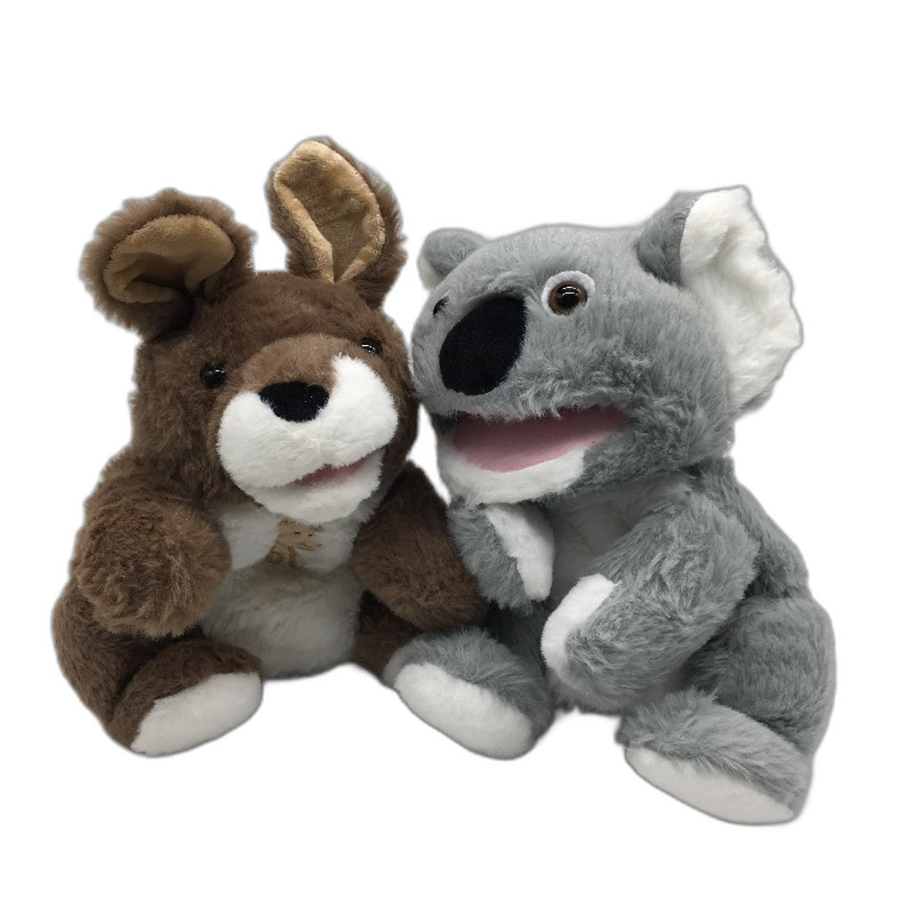 Koala And Kangaroo Soft Plush Cute Australian Animal Hand Glove Puppets Toys NEW