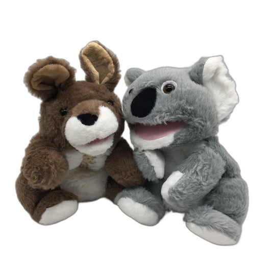 Koala And Kangaroo Soft Plush Cute Australian Animal Hand Glove Puppets Toys NEW