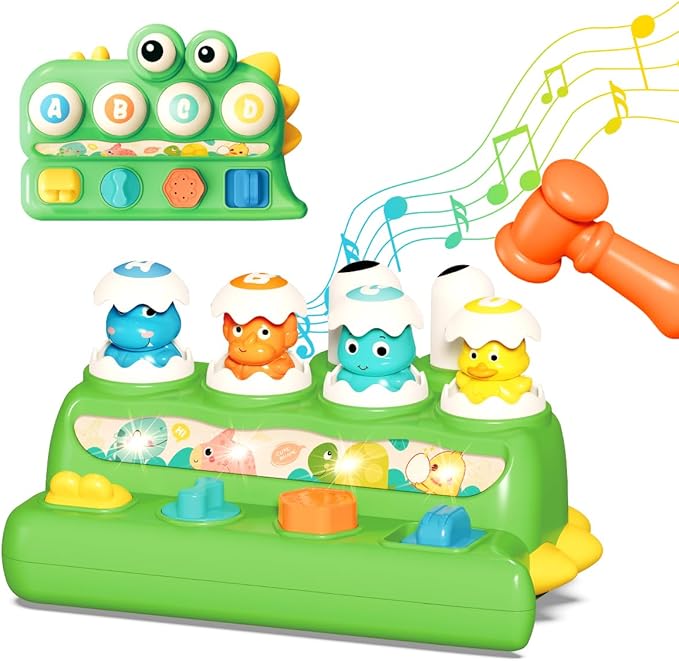 Pop Up Animal Toy Music Light Dinosaur Egg Interactive Early Learning Age 18M+