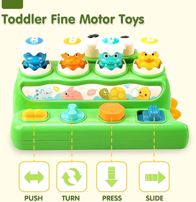 Pop Up Animal Toy Music Light Dinosaur Egg Interactive Early Learning Age 18M+