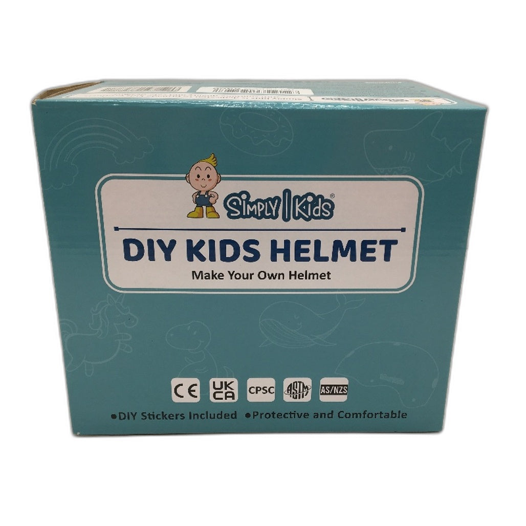 Simply Kids DIY Helmet With Stickers Set Ocean Blue For Bike Skateboard Size M