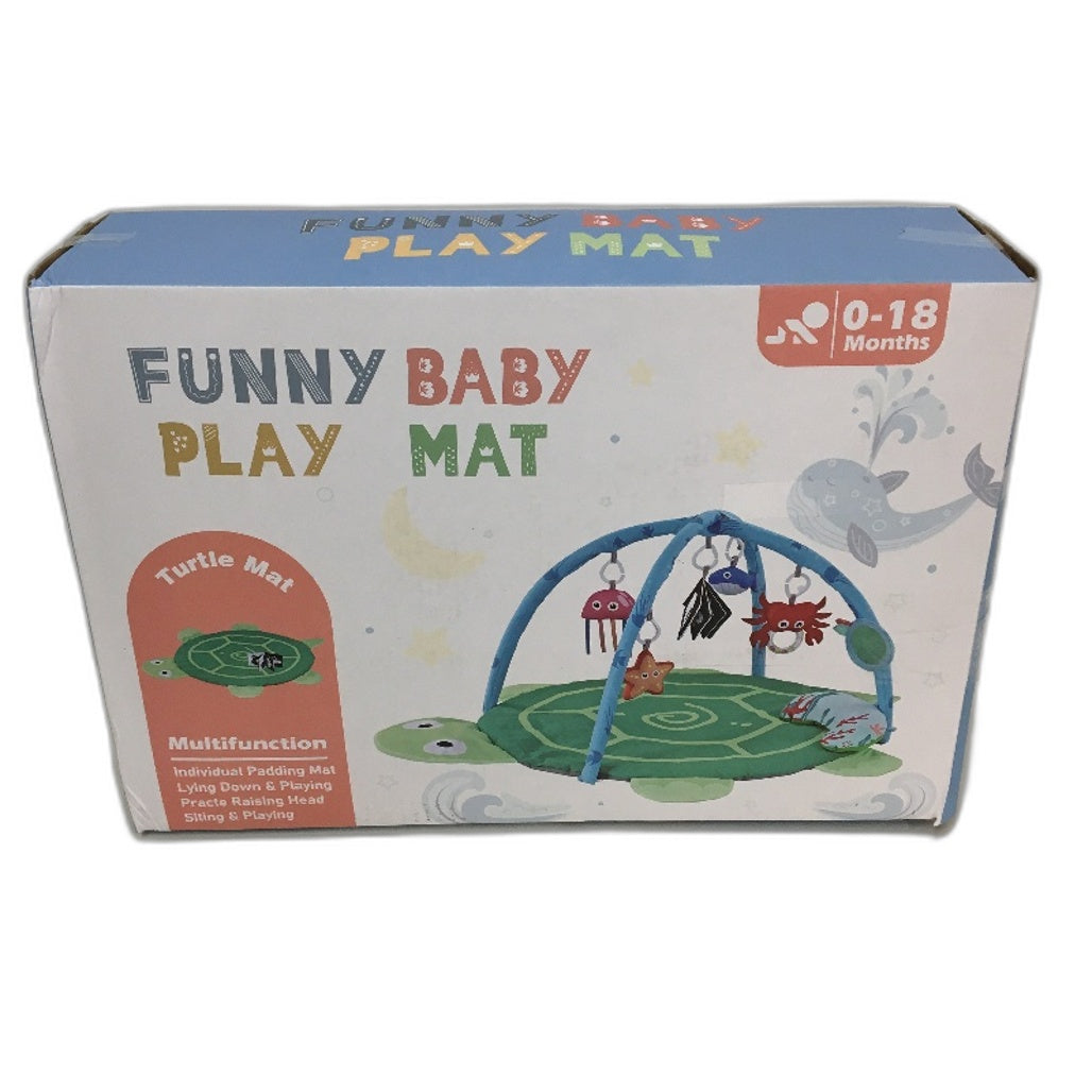 Funny Baby Play Mat Turtle Tummy Time With Detachable Sensory Toys Age 0-18M