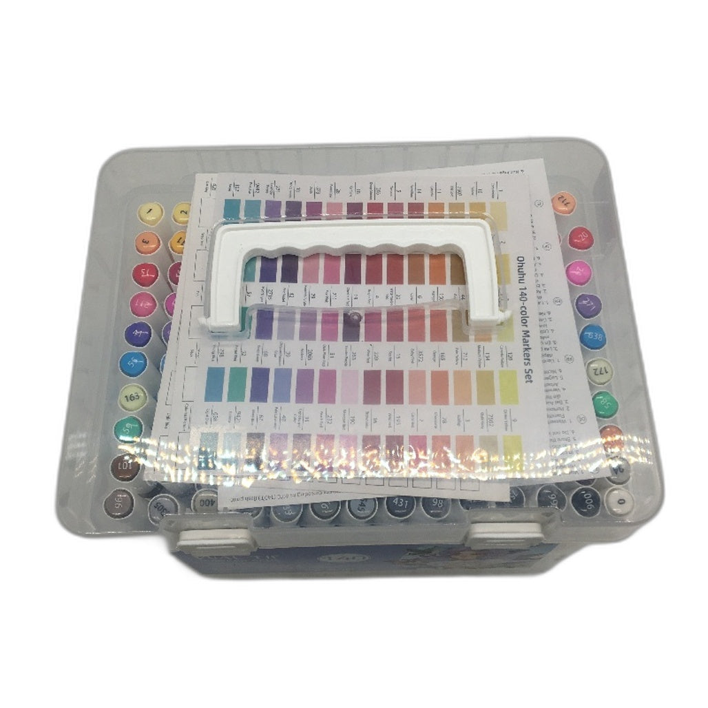 Ohuhu Dual Tip Marker Pens 140 Colours Water Based Colouring Art Chisel & Brush