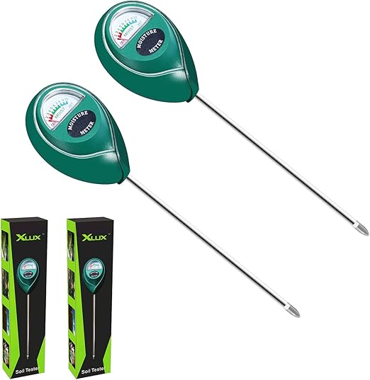 XLUX 2 Pack Soil Tester Moisture Sensor Meter Water Monitor Garden Farm Plant