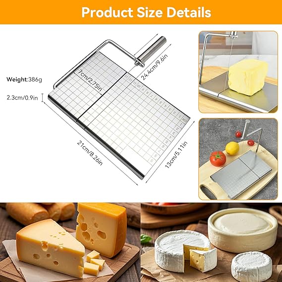 Stainless Steel Wire String Cheese Food Cutter Precision Non Slip Adjustable