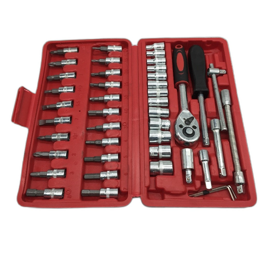 Wrench & Socket Tools Set 46PCS Screwdriver Kit With Storage Case For Home Car